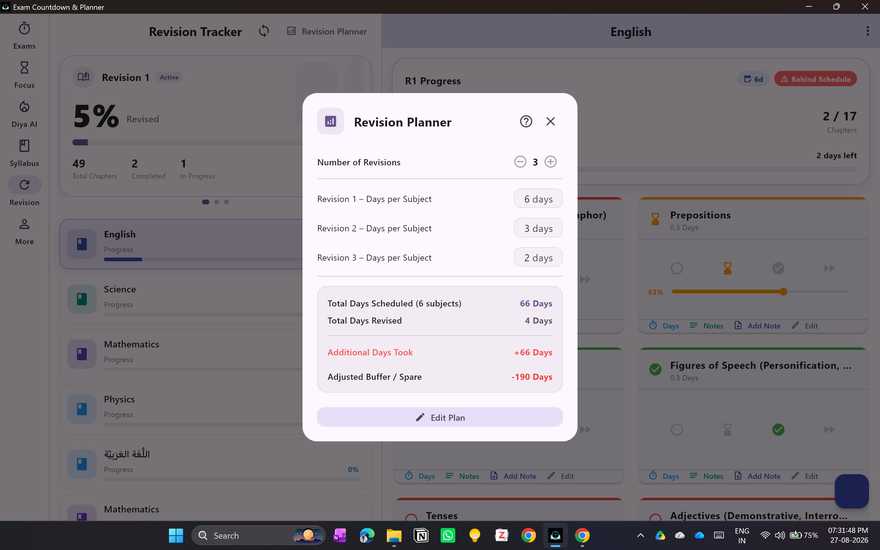 Exam Countdown & Study Planner screenshot