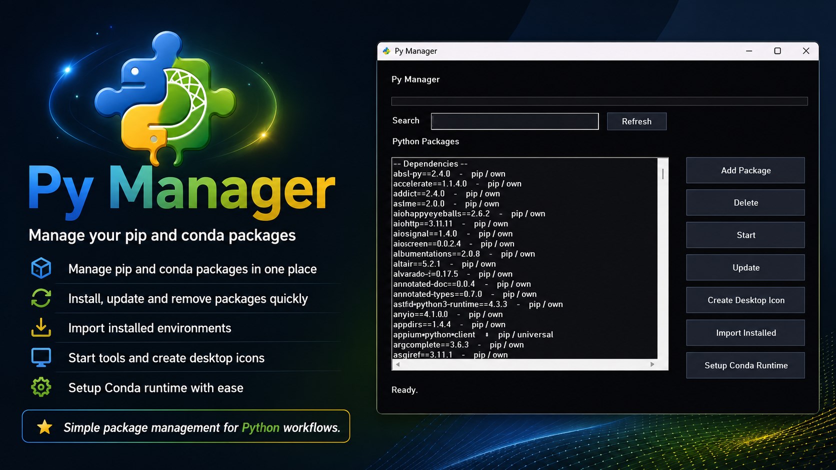 Py Manager screenshot
