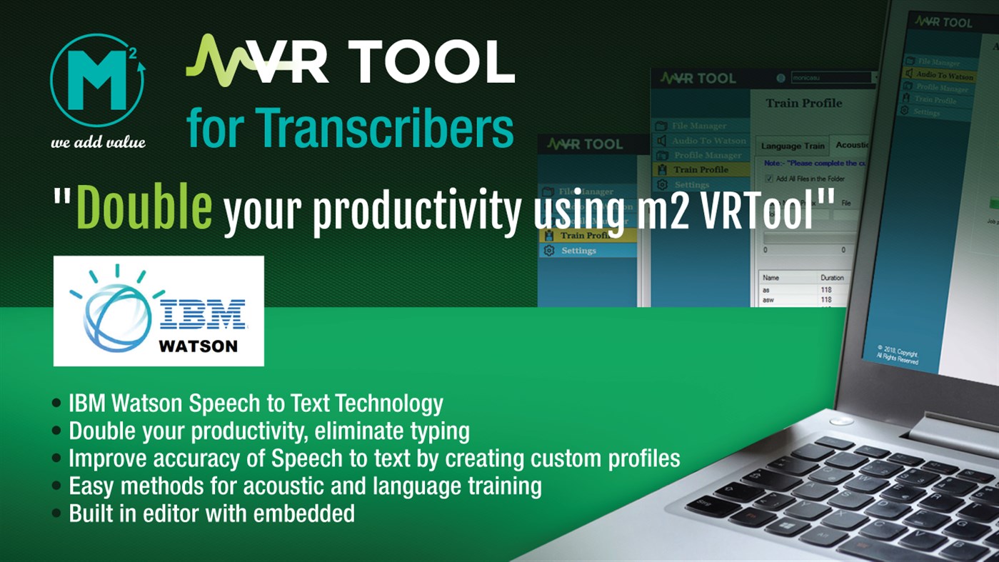 #2. Watson Speech to Text Productivity Tool for Transcribers (Windows) Przez: M2ComSys