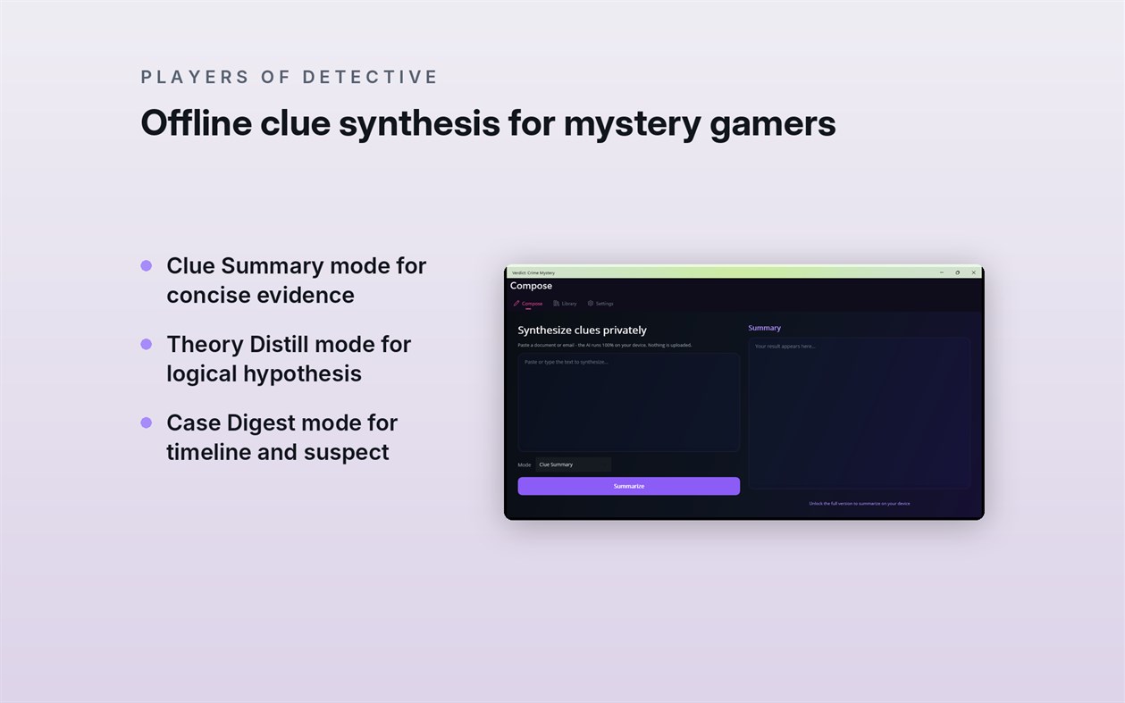 #2. Verdict: Crime Mystery (Windows) By: Vasilii Polovnikov