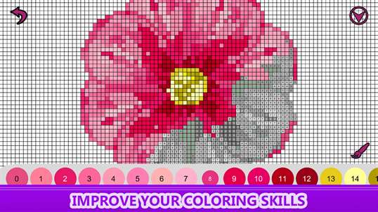 Flowers Color by Number - Pixel Art , Sandbox Coloring screenshot 4