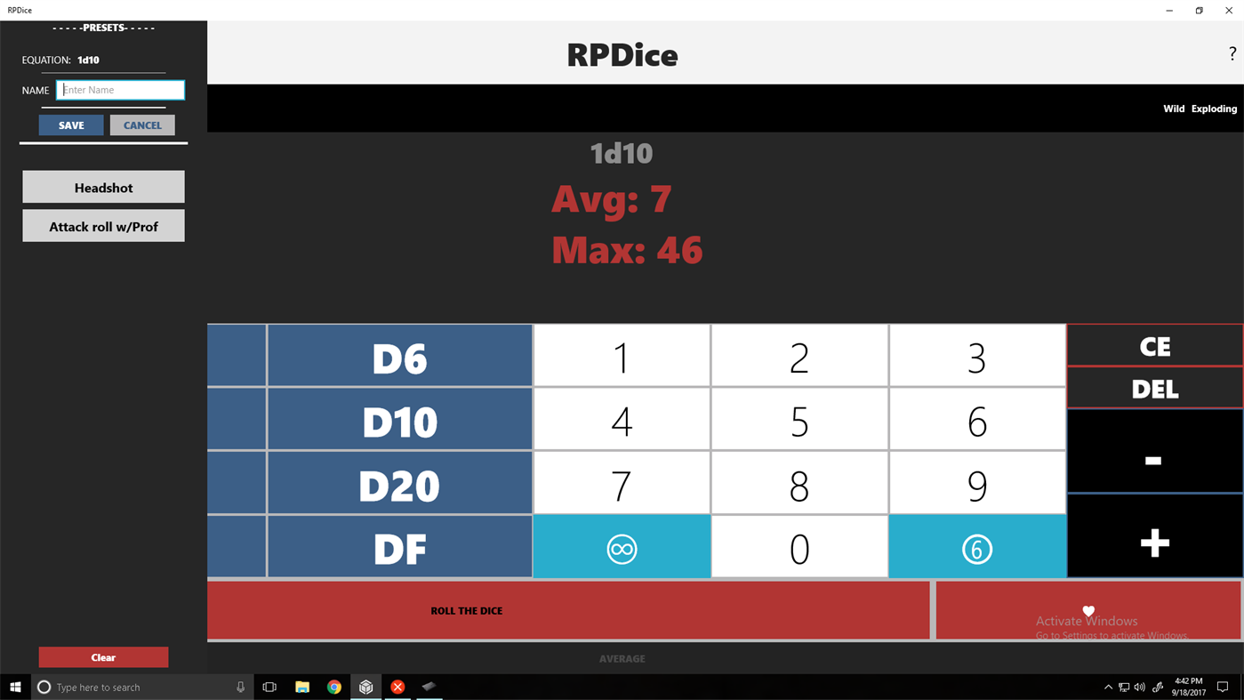 #2. RPDice (Windows) 由: Parker Nalchajian