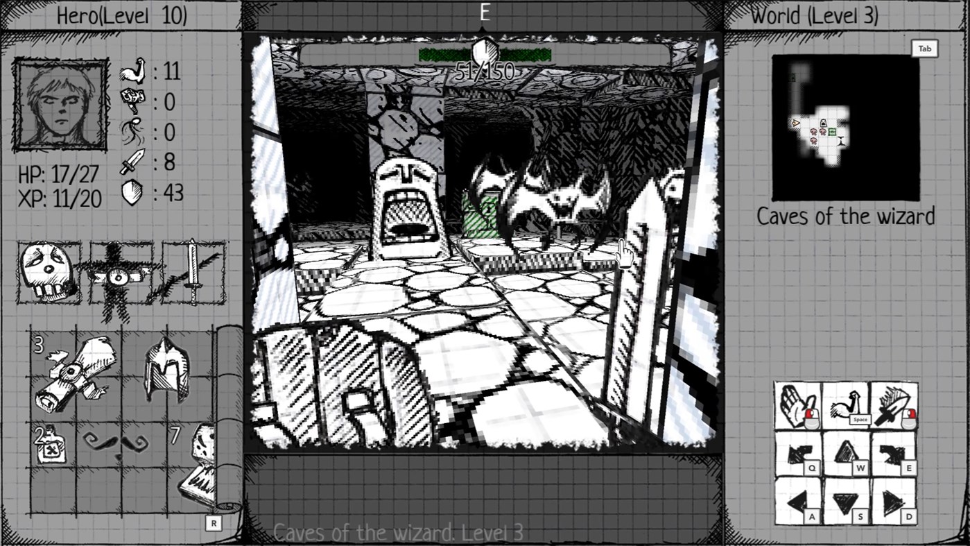#1. Drawngeon: Dungeons of Ink and Paper (Windows) By: DarkDes Labs