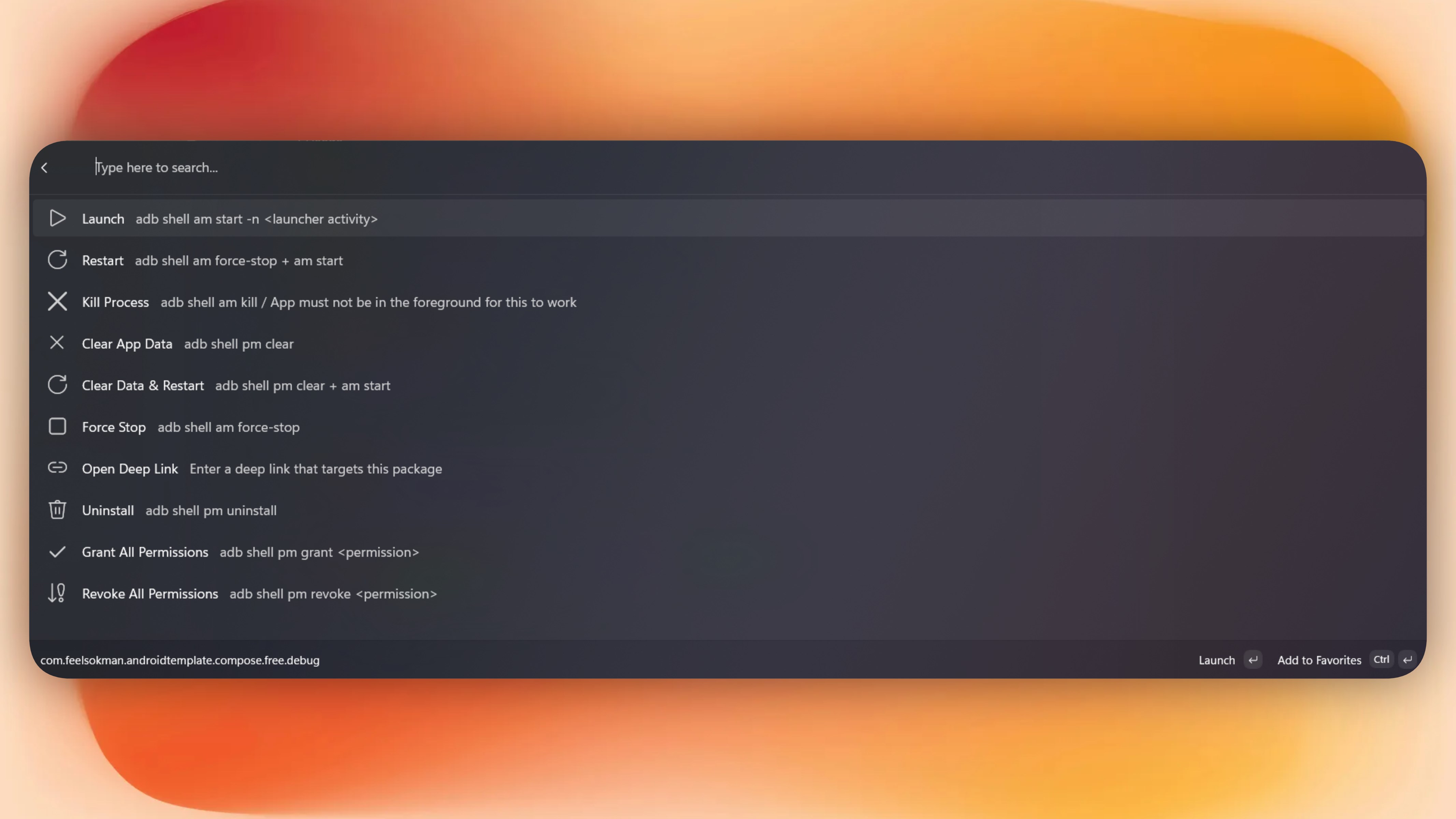 ADB Extension for Command Palette screenshot