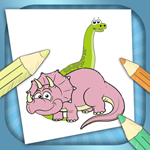 Paint dinosaurs: learning game for children