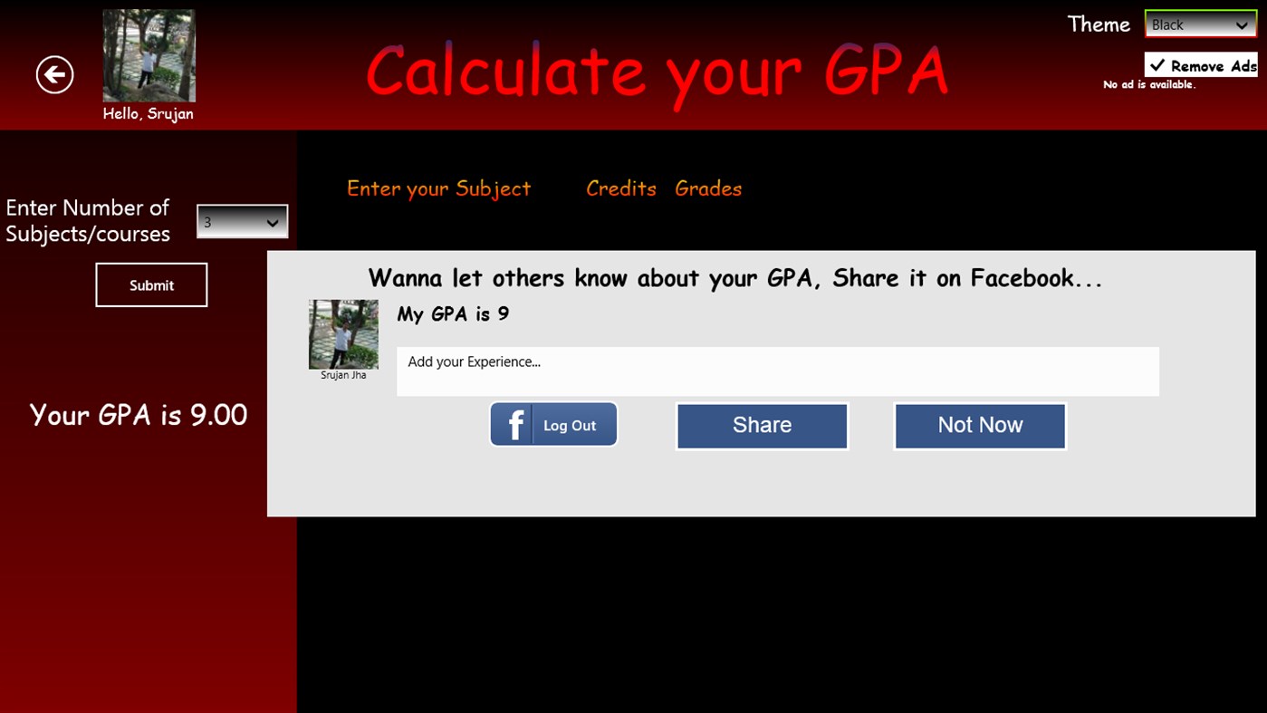 #9. CGPA-Tracker (Windows) От: Srujan Jha