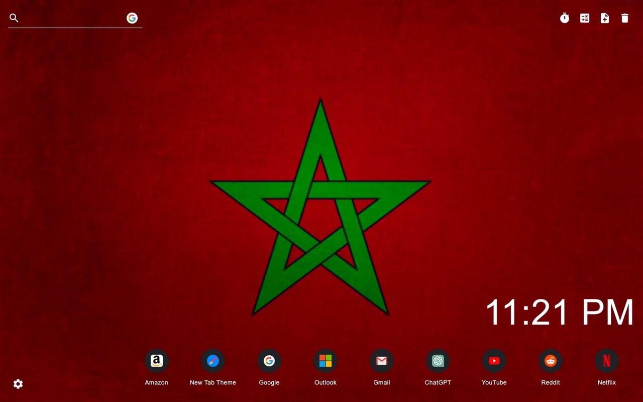 Morocco Flag Wallpaper New Tab