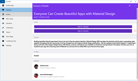 Xamarin Evolve Screenshots 2
