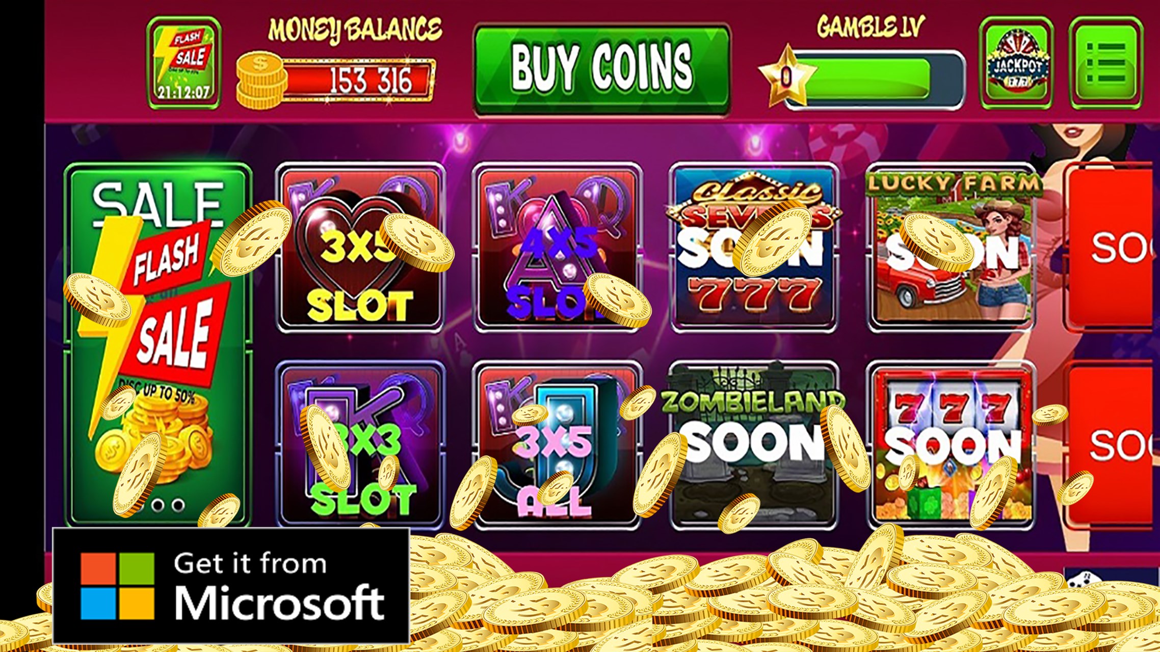 Jacktop online slots interface