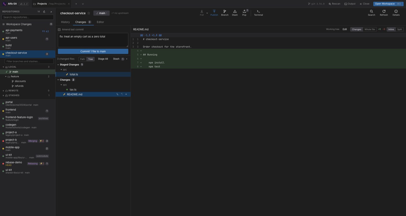 #2. Alfa Git (Windows) بواسطة: pipedev