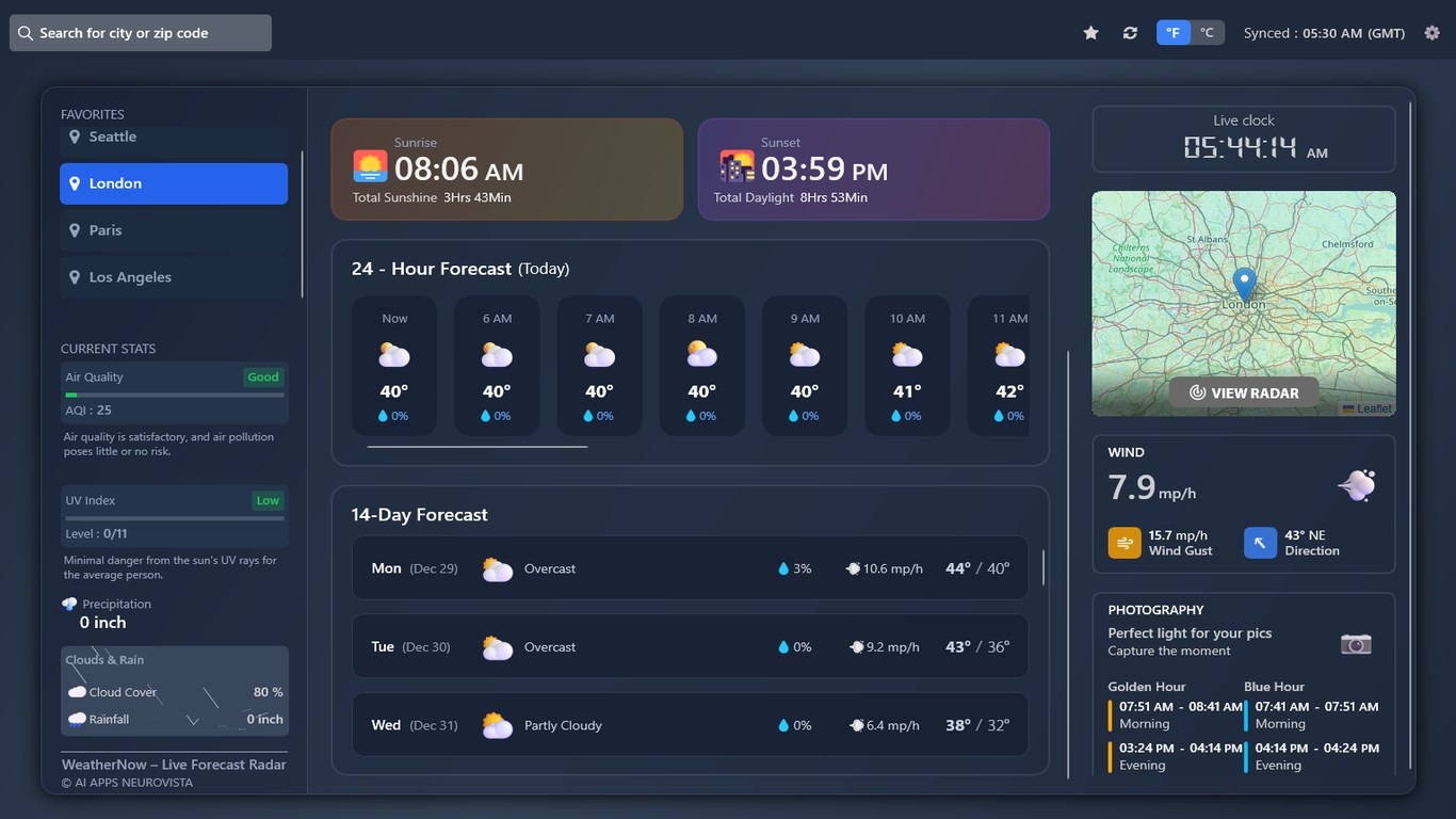 WeatherNow – Live Forecast Radar screenshot