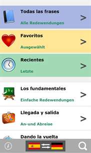 Spanish to German phrasebook screenshot 1