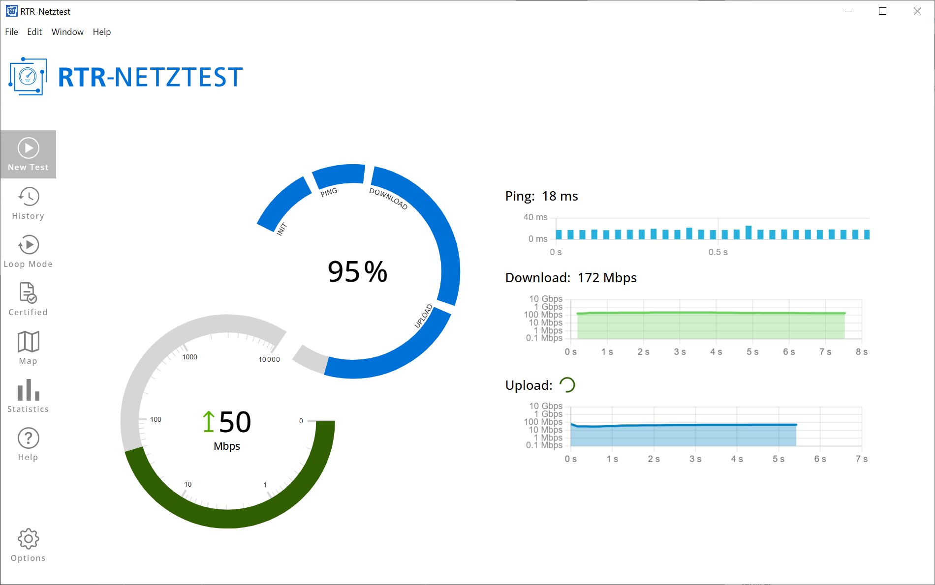 RTR-Netztest Desktop screenshot