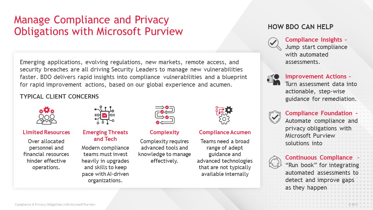 Snapshot 3 of Manage Compliance Obligations & Risks with Microsoft Purview