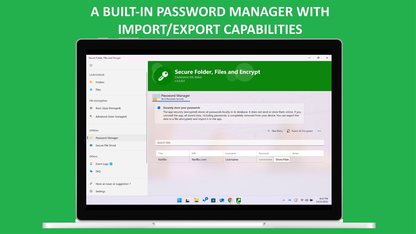 #3. Secure Folder, Files and Encrypt (Windows) 作者: MedhaChaitanya