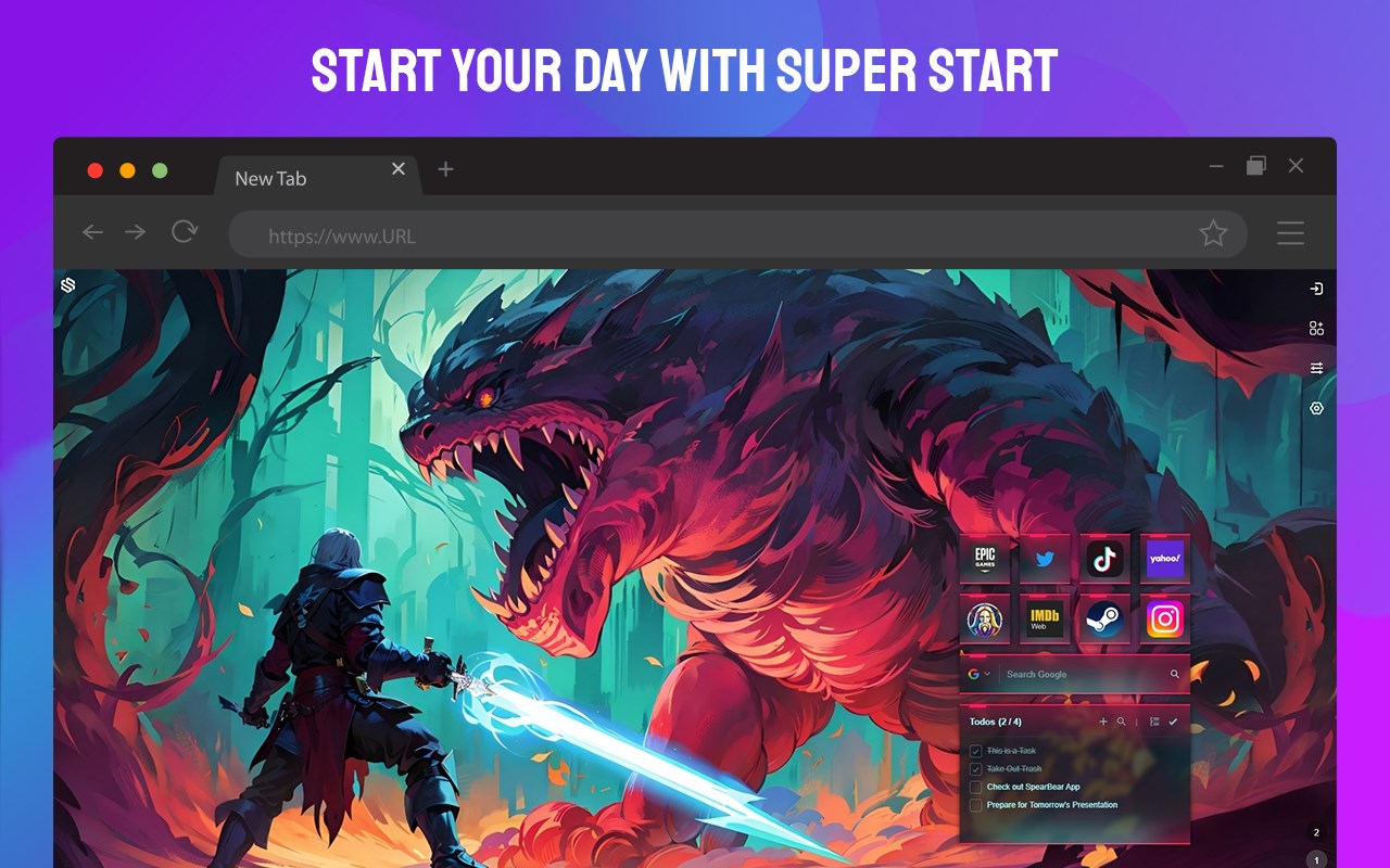 SuperStart New Tab Page