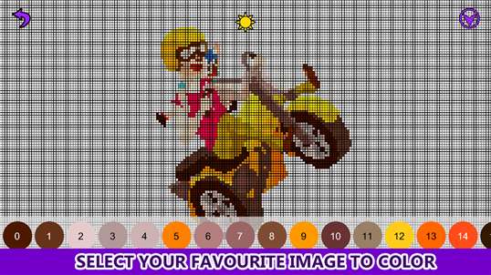 Bikes Color by Number - Pixel Art Coloring Book screenshot 4