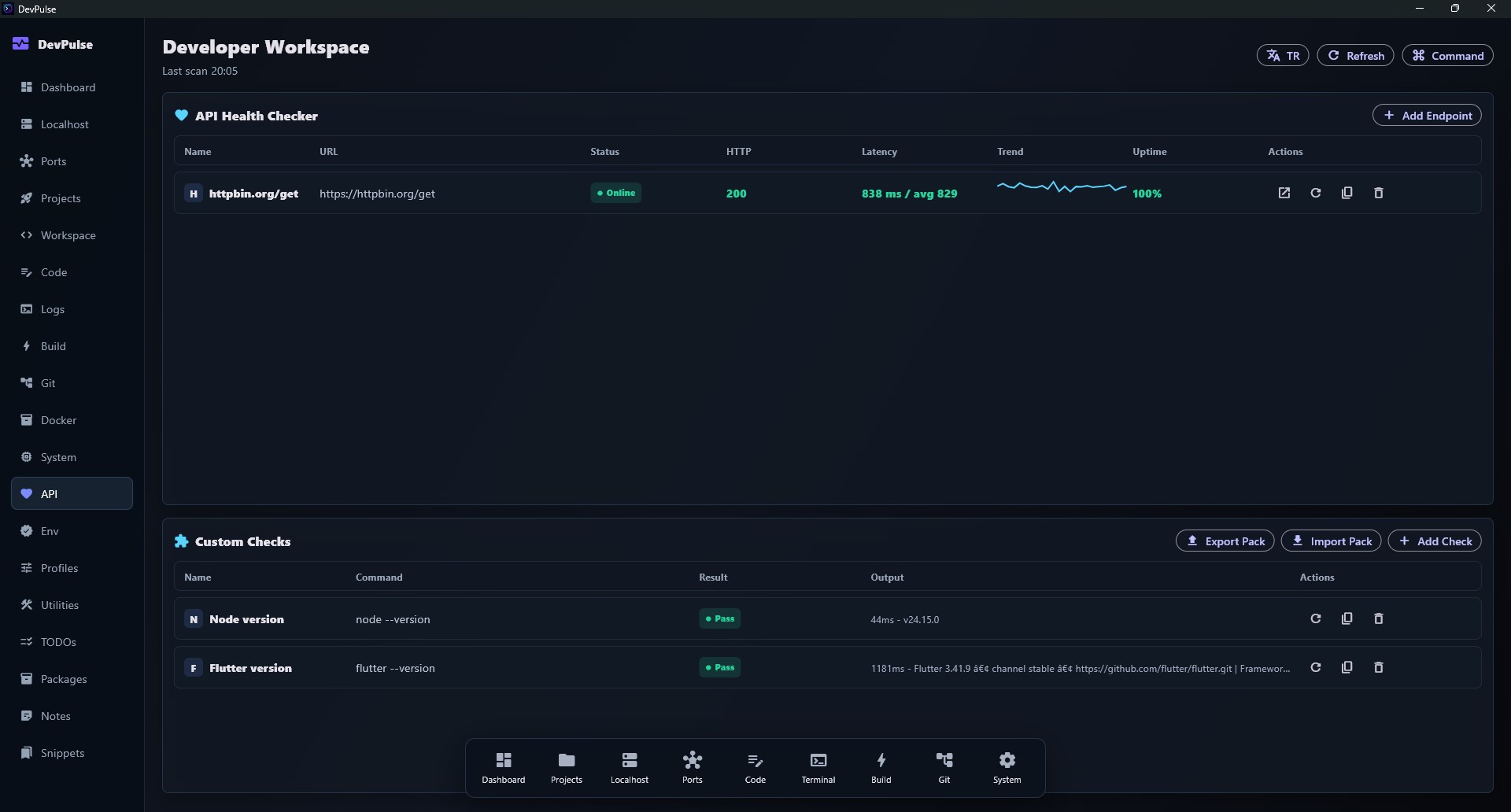 DevPulse screenshot