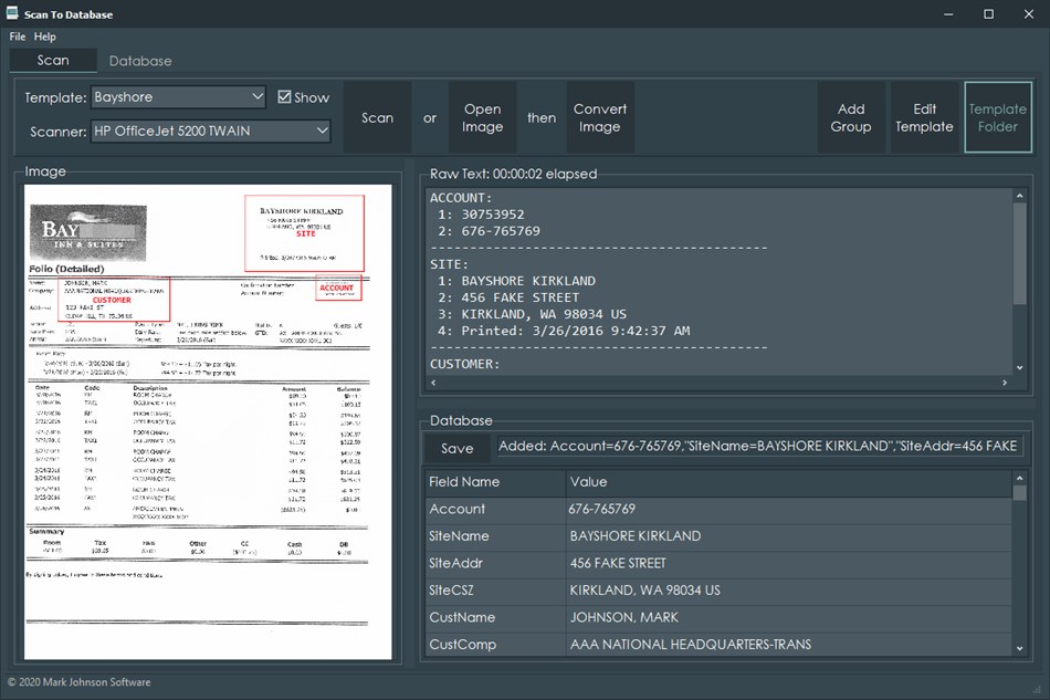 Scan2DB (Windows) 由: Mark Johnson Software