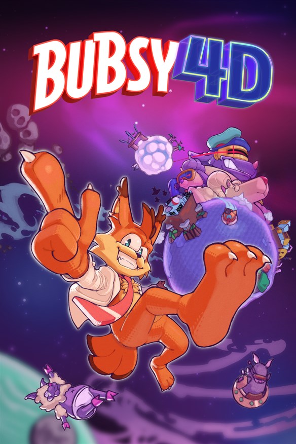 Bubsy 4D Xbox Series X|S and Xbox One cover art