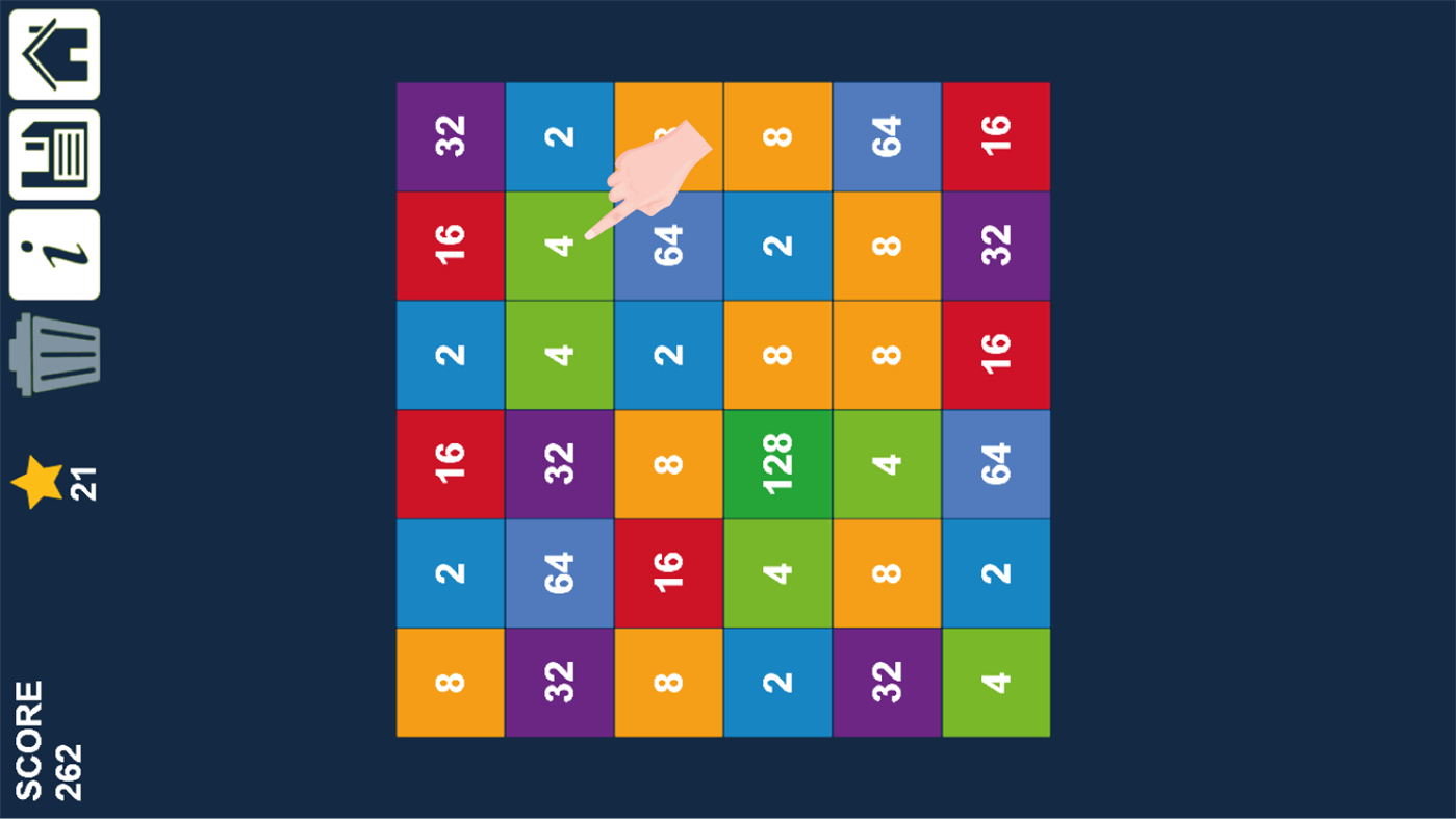 #3. 2048 Tap n Merge Numbers: Match-2 Same Game (Windows) Podle: Amr Hassan