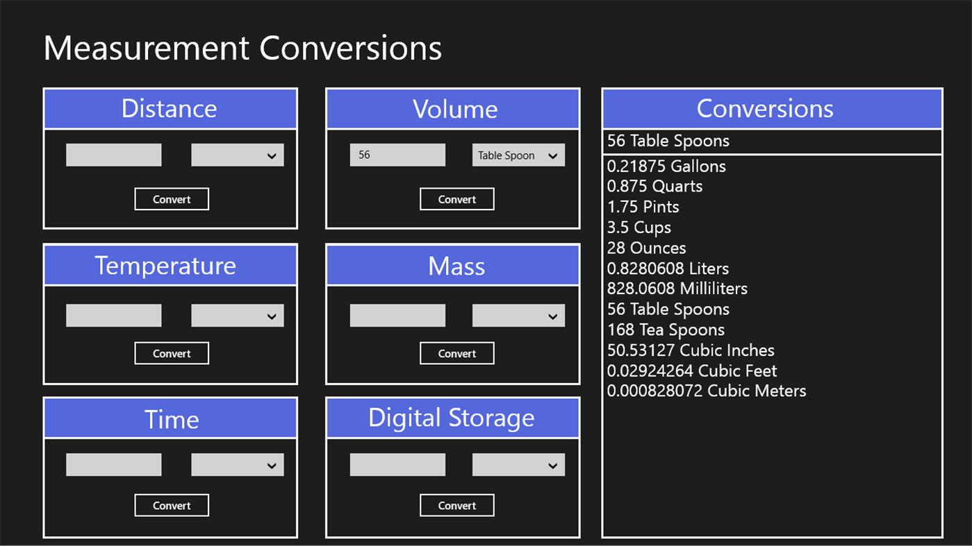 #1. Measurement Conversions (Windows) Göre: mGargano