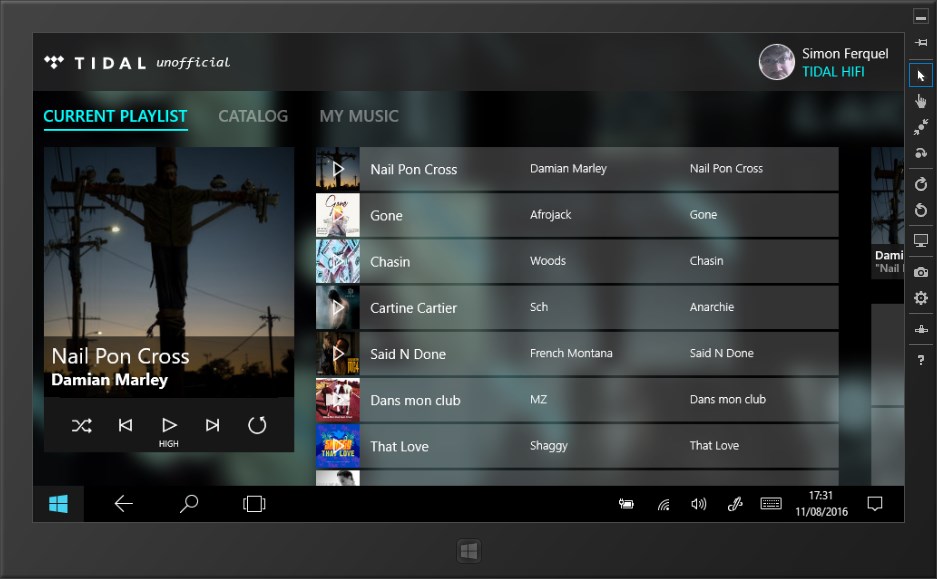 Tidal unofficial for Windows 10