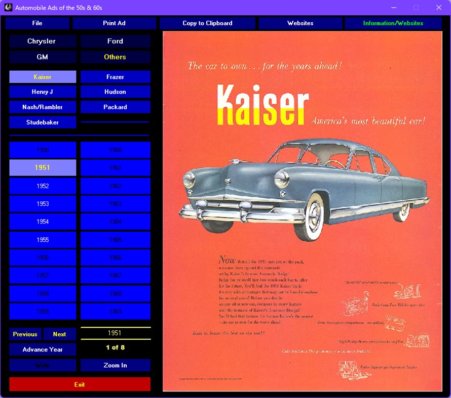 #7. Automobile Ads 1950-1969 (Windows) Av: HI-Tech Software