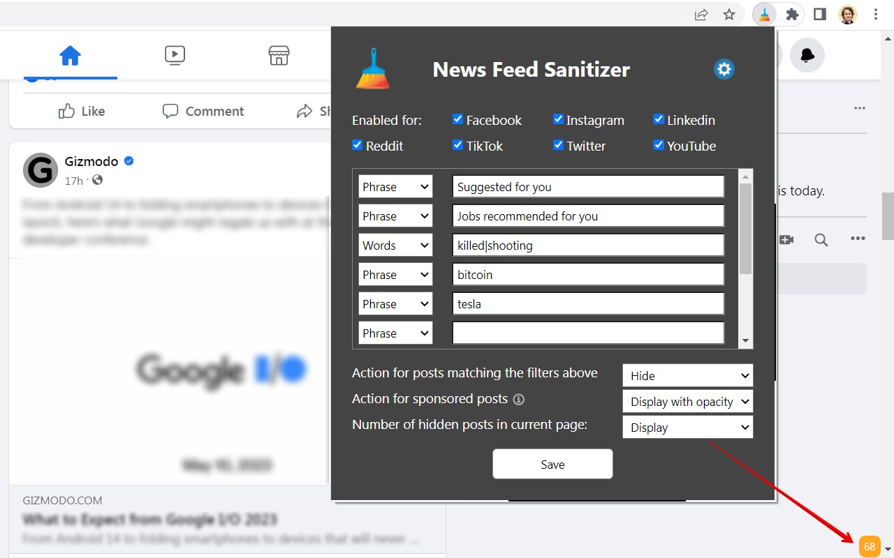 News Feed Sanitizer