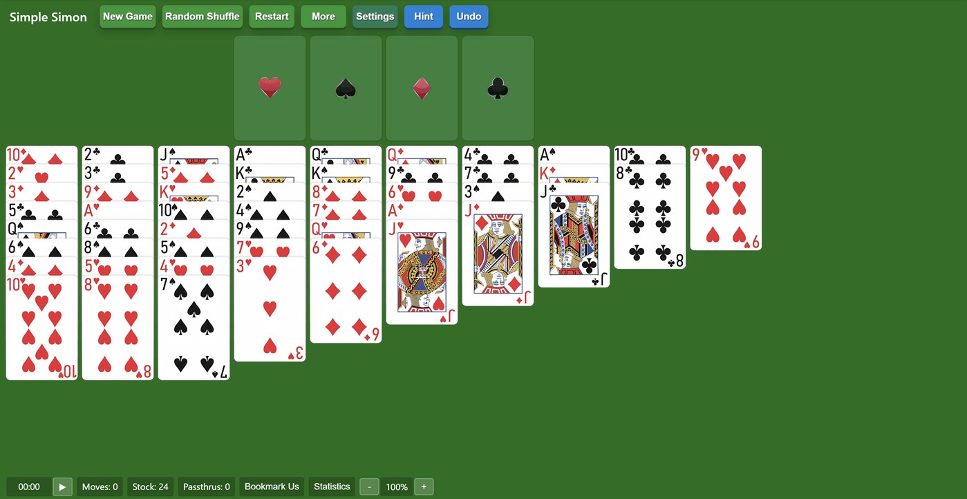 #1. Simple Simon Solitaire Solitairex (Windows) Bởi: Solitairen
