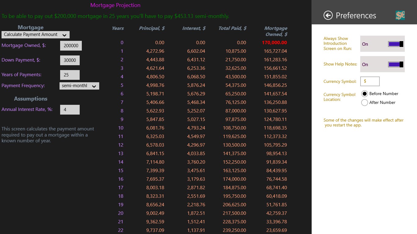 Wealth Projection Calculator for Windows 10
