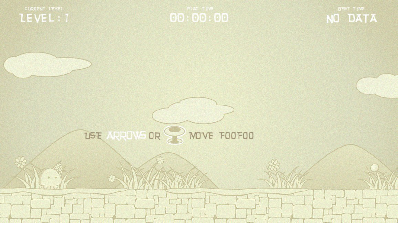 In the game, you as a player has to control the character FooFoo by running through each portal the level one by one to escape the ruins!