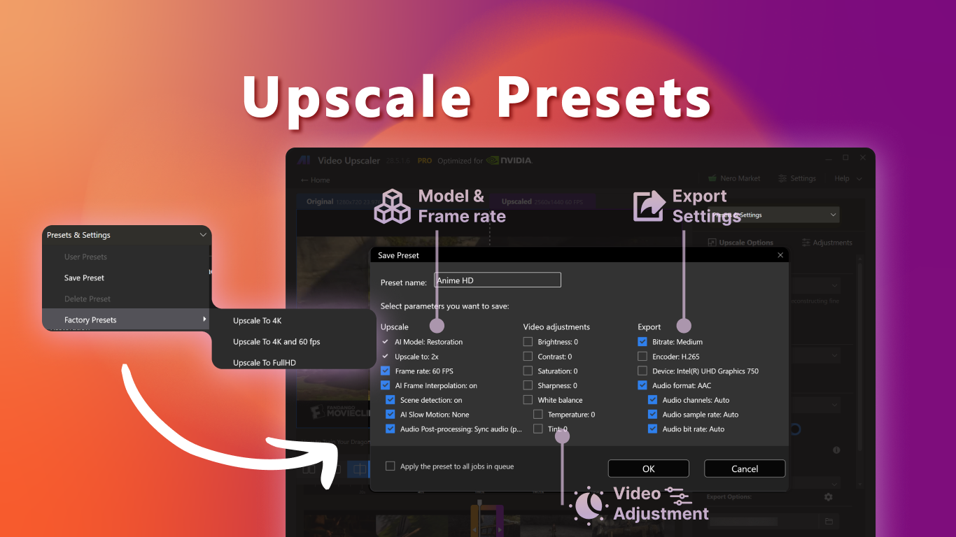 Nero AI Video Upscaler screenshot