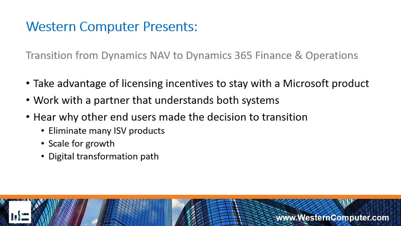 Snapshot 1 of Dynamics NAV to Dynamics F&SCM: 3-Day Assessment