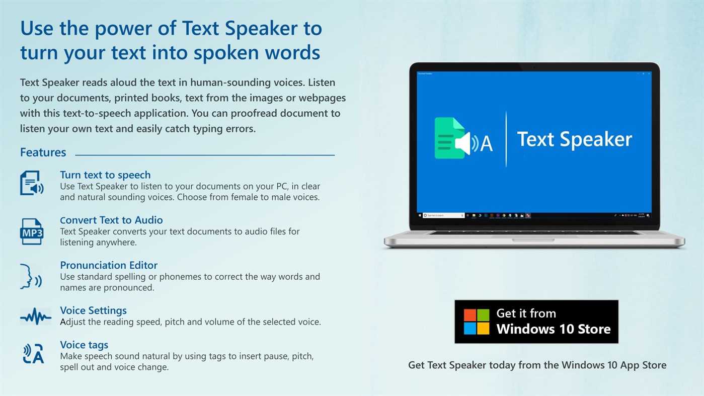 #1. Text-Speaker (Windows) Tekijänä: DeskShare
