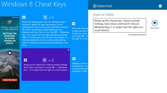 Windows 8 Cheat Keys screenshot 2