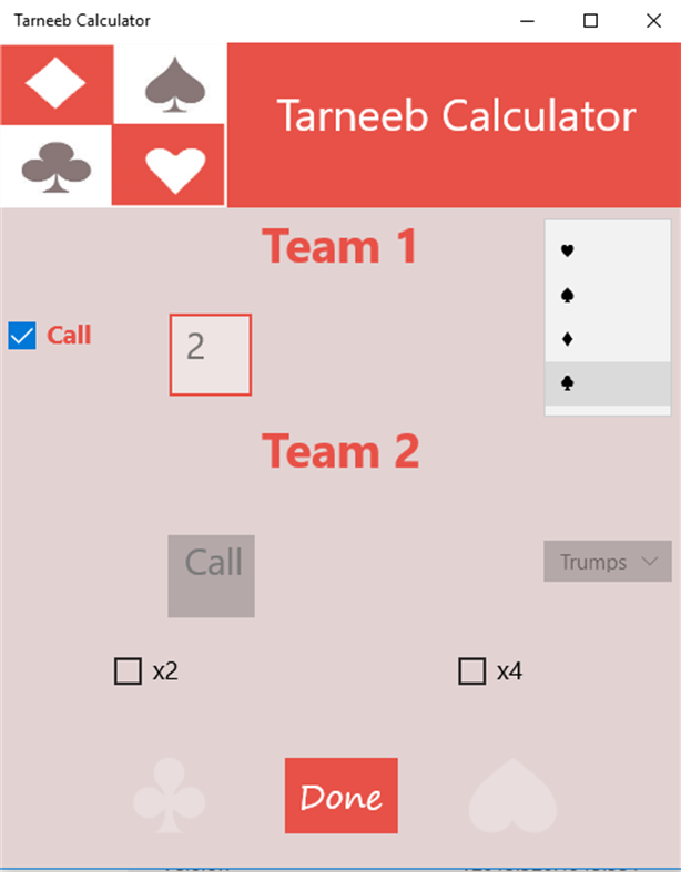 #2. Tarneeb Calculator (Windows) By: Karim Emara