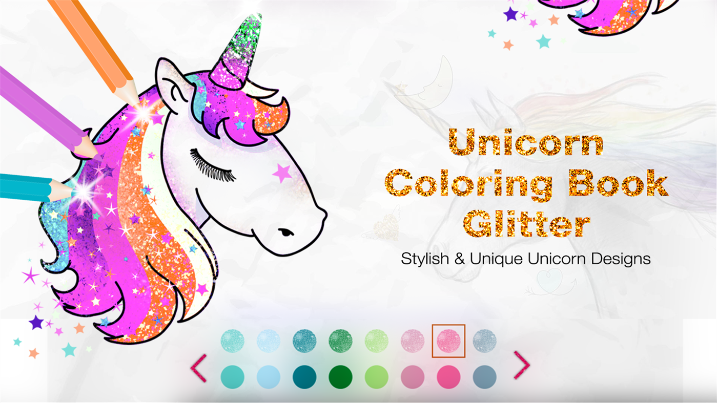 #4. Unicorn Coloring Book With Glitter (Windows) By: Videopix