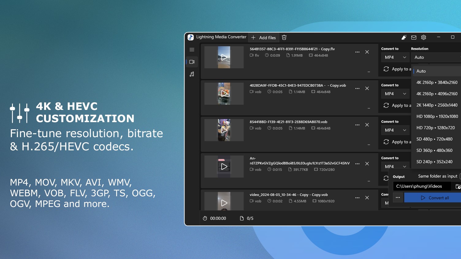 4K Video Converter & Audio Converter - Lightning Media Converter screenshot