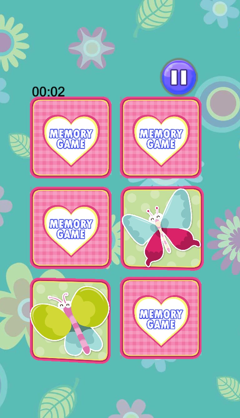Butterfly Memory Game for Windows 10 Mobile