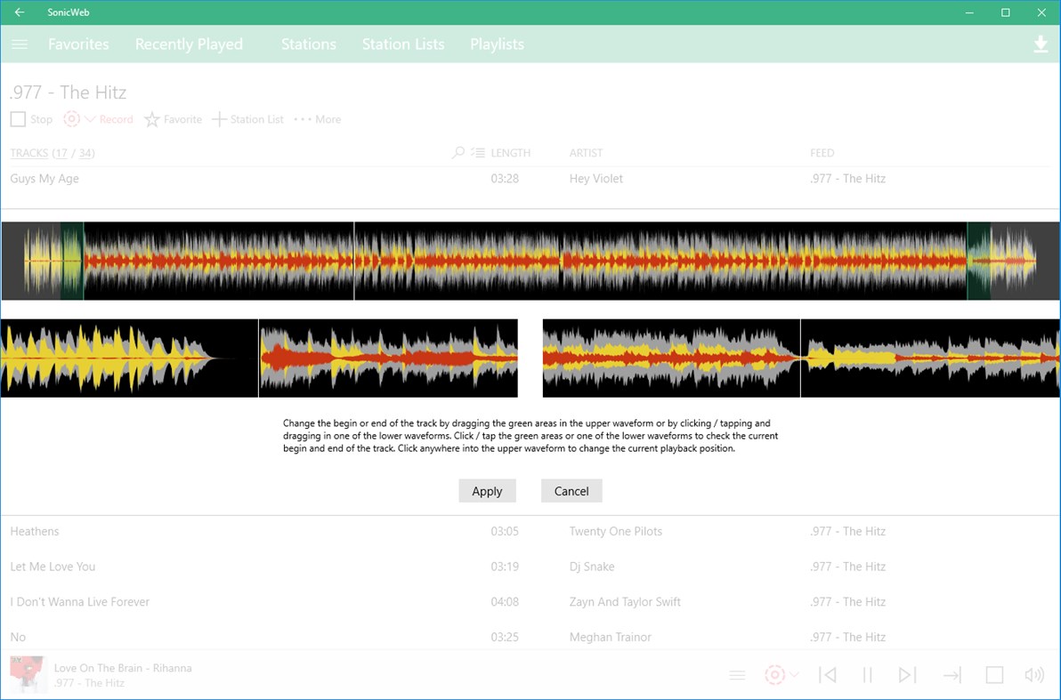 #5. SonicWeb Internet Radio Player (Windows) Podle: Patrick Dehne