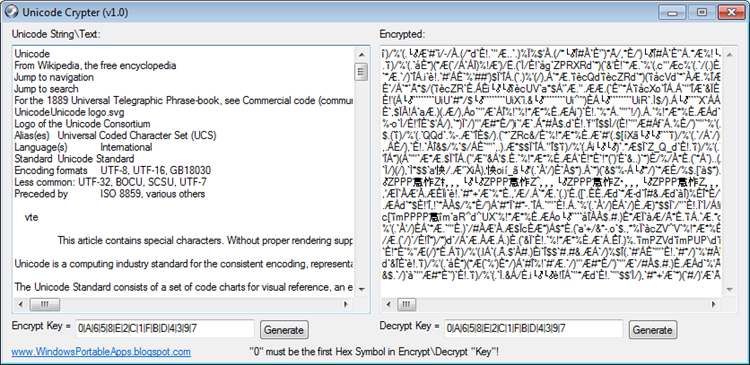 Unicode Crypter (Text Encryption Tool) - PC - (Windows)