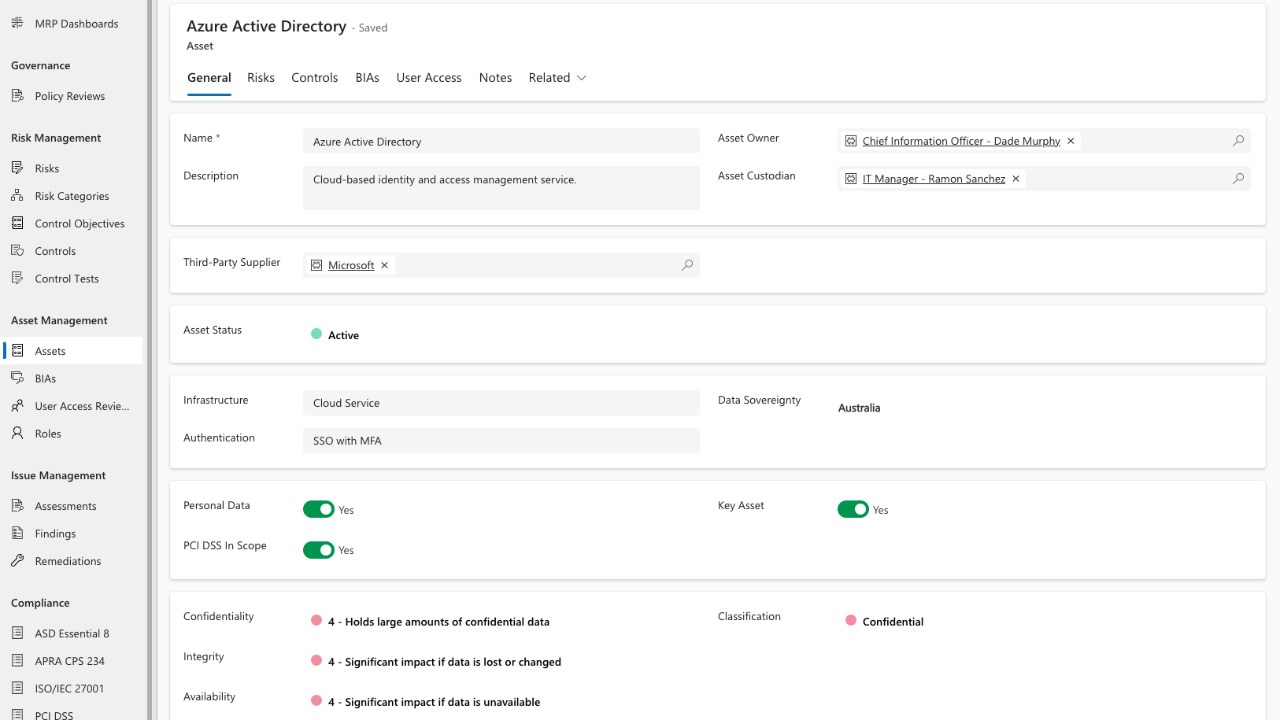 Snapshot 4 of Morrisec Risk Platform