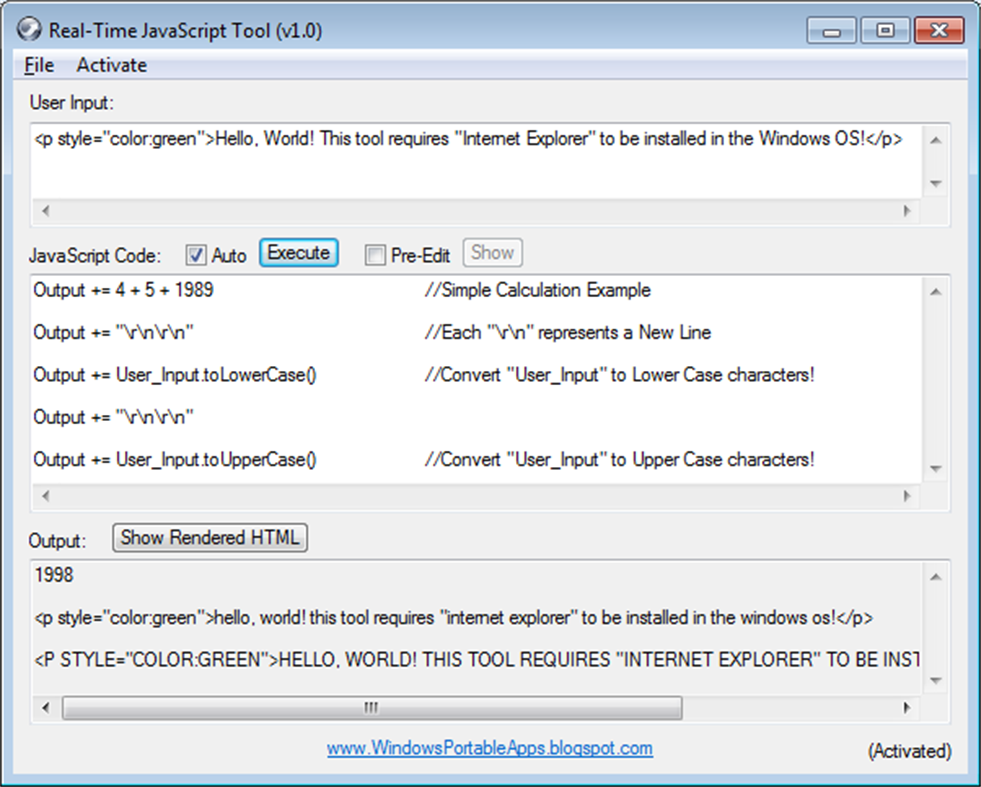 #1. Real-Time JavaScript Tool (Windows) 来自: 25/8