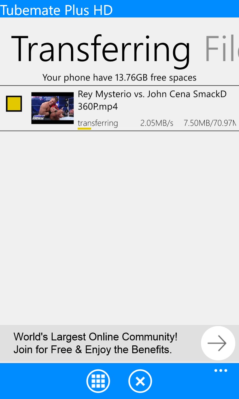 Tubemate Plus HD for Windows 10 Mobile