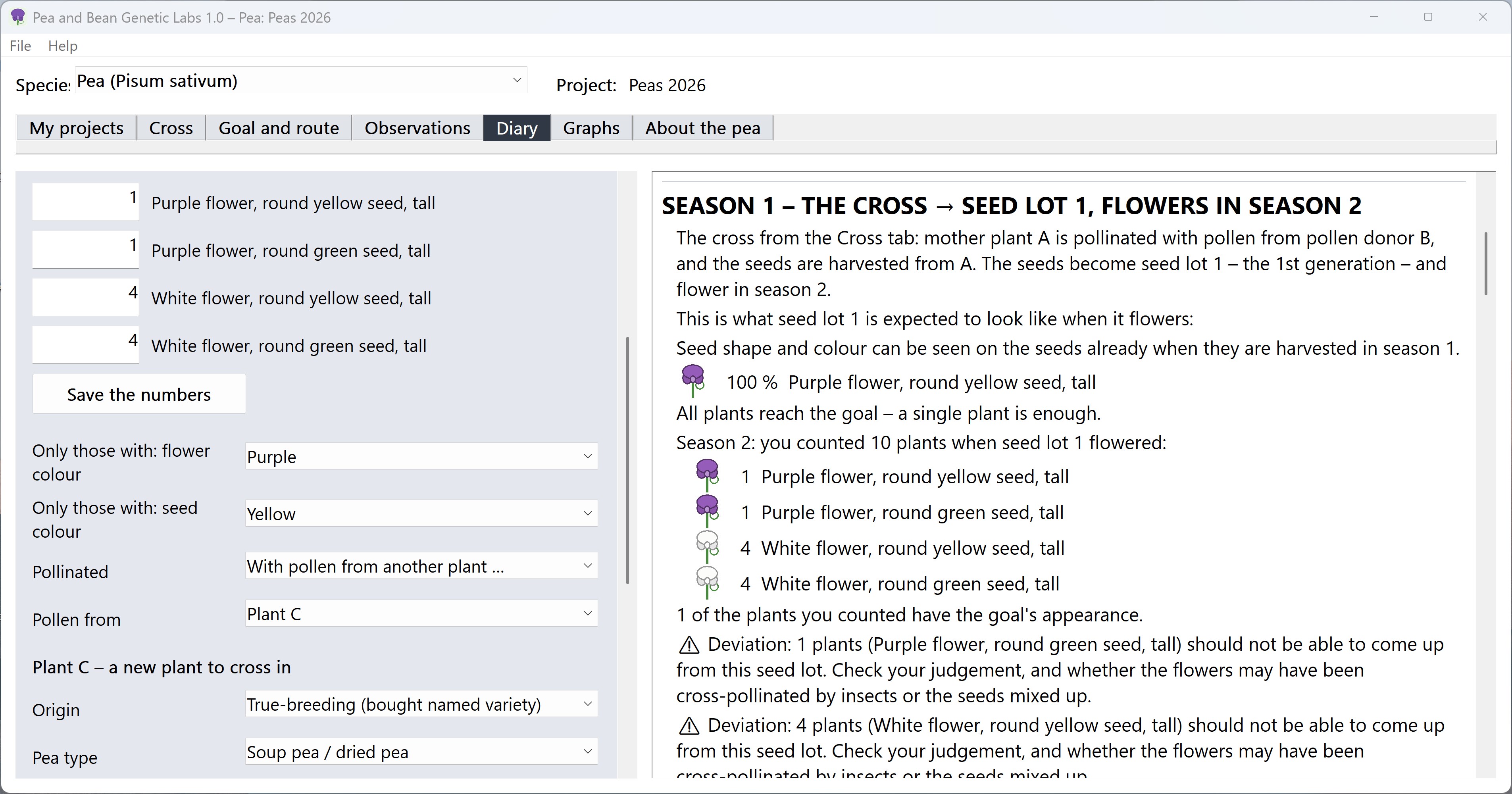 Pea and Bean Genetic Labs screenshot