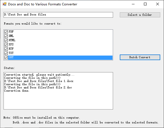 Docx and Doc to Various Formats Converter screenshot 2