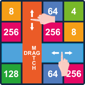 2048 Rows and Columns: Drag n Merge Numbers