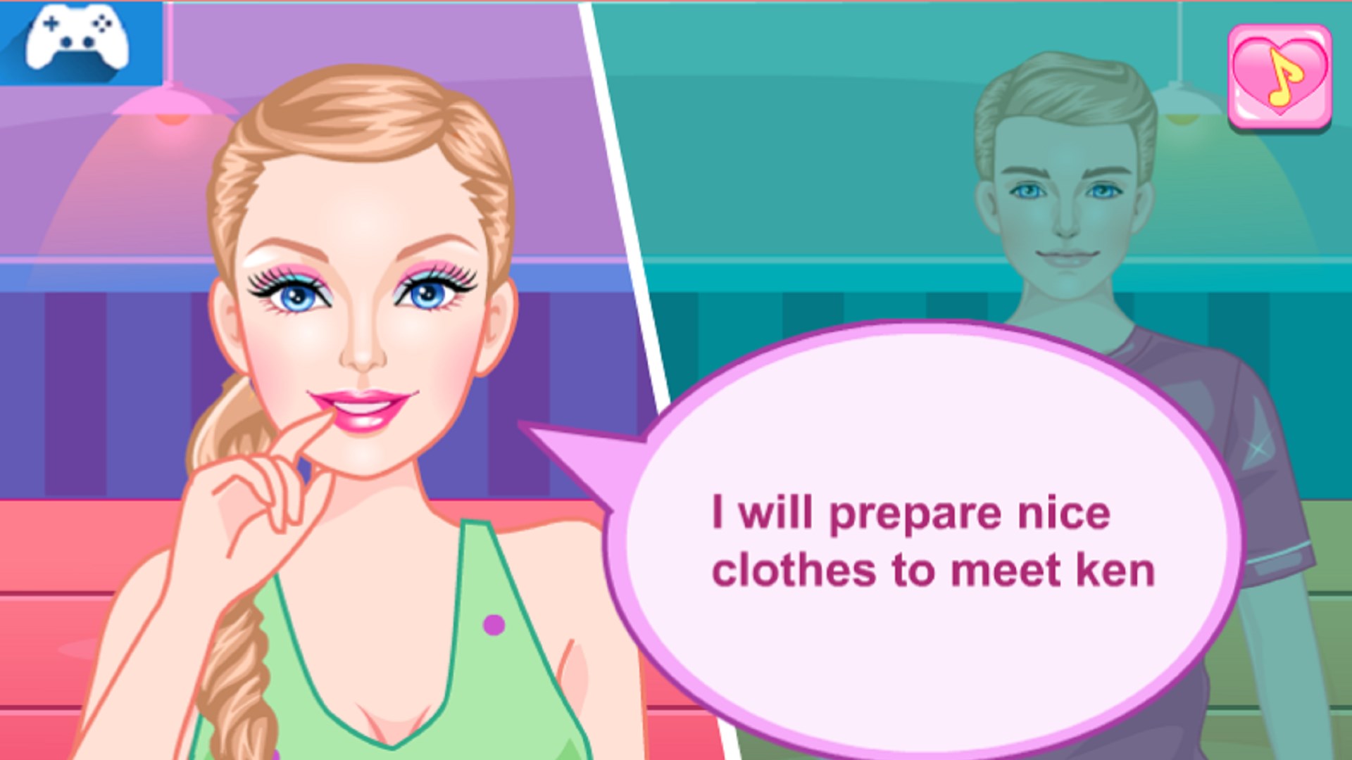 barbie dress up game video