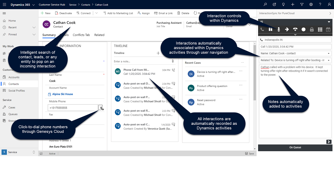 Snapshot 1 of InteractionSync for Genesys Cloud from TTEC Digital